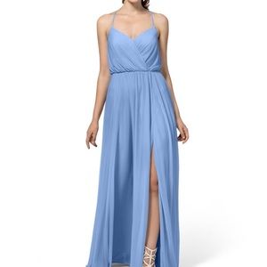 Azazie Steel Blue Darcy Dress